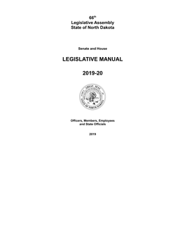 Legislative Manual 2019-20