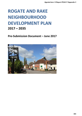 Rogate and Rake Neighbourhood Development Plan 2017 – 2035