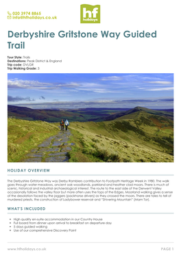 Derbyshire Gritstone Way Guided Trail