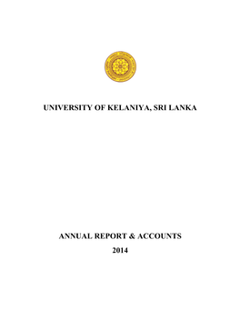 University of Kelaniya, Sri Lanka Annual Report