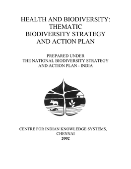 Health and Biodiversity: Thematic Biodiversity Strategy and Action Plan