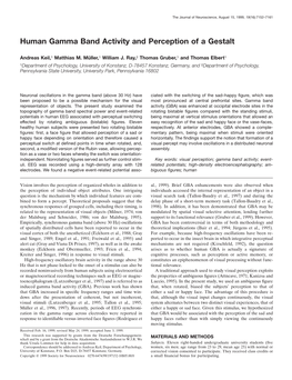 Human Gamma Band Activity and Perception of a Gestalt