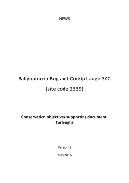 Ballynamona Bog and Corkip Lough SAC (Site Code 2339)