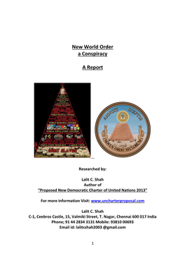 New World Order a Conspiracy a Report