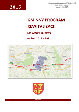 GMINNY PROGRAM REWITALIZACJI Dla Gminy Rzezawa Na Lata 2015 – 2022