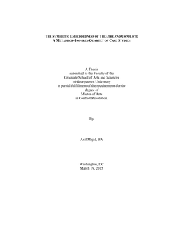 A Thesis Submitted to the Faculty of the Graduate School of Arts and Sciences of Georgetown University in Partial Fulfillment Of