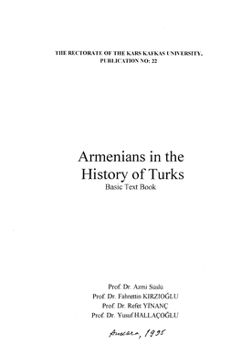Armenians in the History of Turks Basic Text Book