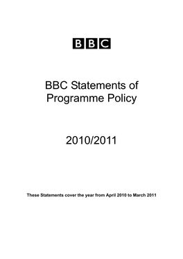 BBC Statements of Programme Policy 2010/2011 2
