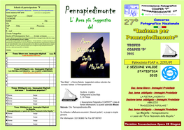 Pennapiedimonte “ Valido Statistica FIAF 2015 Scrivere in Stampatello Pennapiedimonte Tessera FIAF……………..Onoref……………