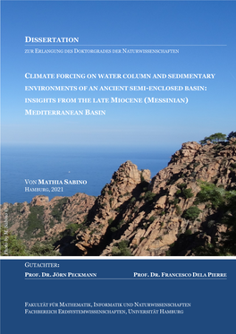 Climate Forcing on Water Column and Sedimentary