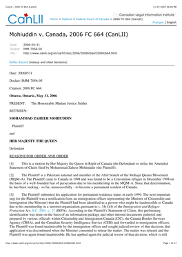 Canlii - 2006 FC 664 (Canlii) 11/07/2007 06:08 PM
