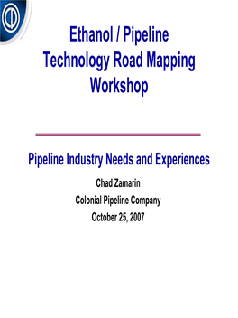 Ethanol in Pipelines Roadmap Meeting