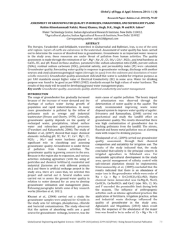 79 Assessment of Groundwater Quality In