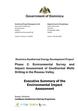 Government of Dominica Executive Summary of the Environmental Impact Assessment