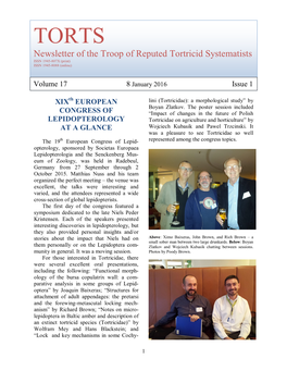 Newsletter of the Troop of Reputed Tortricid Systematists ISSN 1945-807X (Print) ISSN 1945-8088 (Online)
