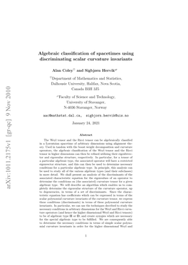 Algebraic Classification of Spacetimes Using Discriminating Scalar Curvature Invariants