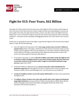 Fight for $15: Four Years, $62 Billion