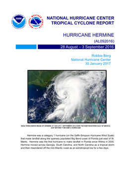 HURRICANE HERMINE (AL092016) 28 August – 3 September 2016