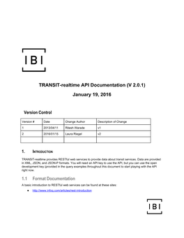 API Documentation (V 2.0.1) January 19, 2016