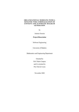 Organizational Modeling with a Semantic Wiki: Formalization of Content and Automatic Diagram Generation