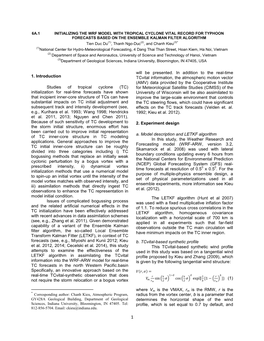 1. Introduction1 Studies of Tropical Cyclone (TC)