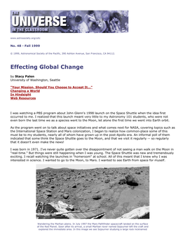 Effecting Global Change by Stacy Palen University of Washington, Seattle