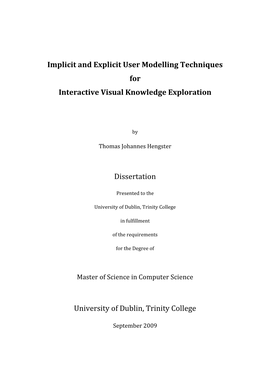 Implicit and Explicit User Modelling Techniques for Interactive Visual Knowledge Exploration