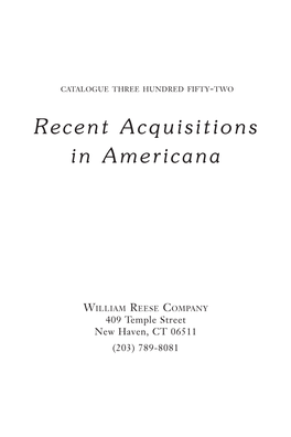 Recent Acquisitions in Americana