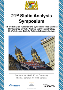 21St Static Analysis Symposium