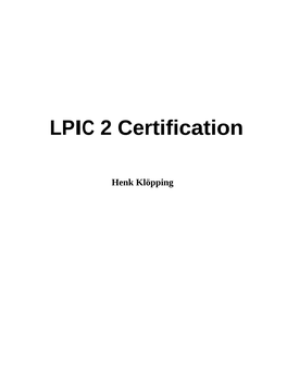 LPIC 2 Certification