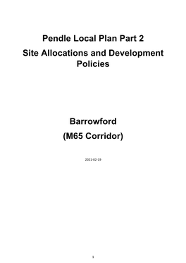 Pendle Local Plan Part 2 Site Allocations and Development Policies