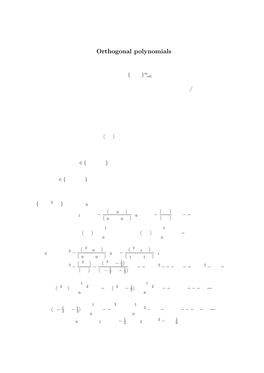 Orthogonal Polynomials