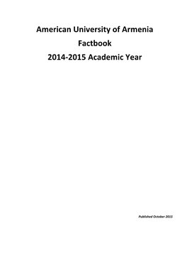 AUA Factbook 2014-2015