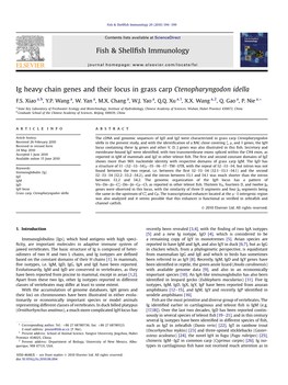 Ig Heavy Chain Genes and Their Locus in Grass Carp Ctenopharyngodon Idella