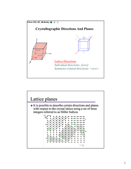 Crystallographic Directions and Planes
