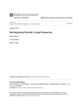 Re-Interpreting Postville: a Legal Perspective