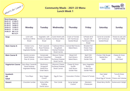 Community Meals - 2021-22 Menu Lunch Week 1