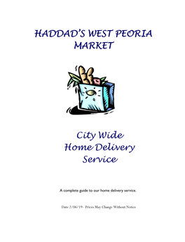 Home Delivery Booklet