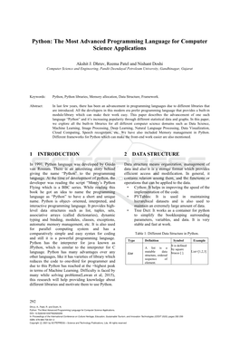 Python: the Most Advanced Programming Language for Computer Science Applications