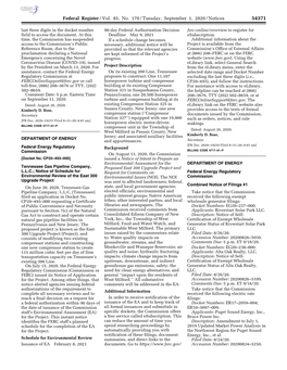 Federal Register/Vol. 85, No. 170/Tuesday, September 1, 2020