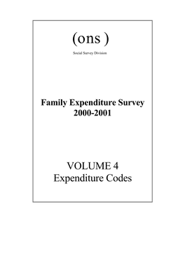 VOLUME 4 Expenditure Codes