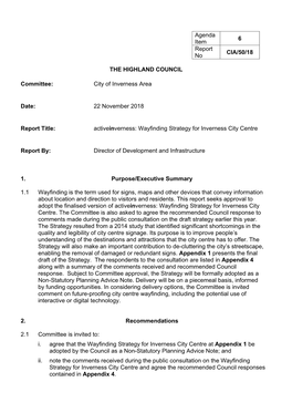 Item 6. Activeinverness: Wayfinding Strategy for Inverness City Centre