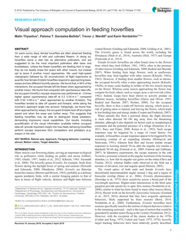 Visual Approach Computation in Feeding Hoverflies Malin Thyselius1, Paloma T