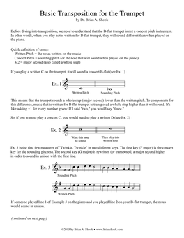 Basic Transposition for the Trumpet by Dr