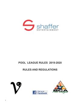 Pool League Rules 2019-2020 Rules and Regulations