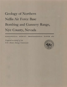 Geology of Northern Nellis Air Force Base Bombing and Gunnery Range, Nye County, Nevada