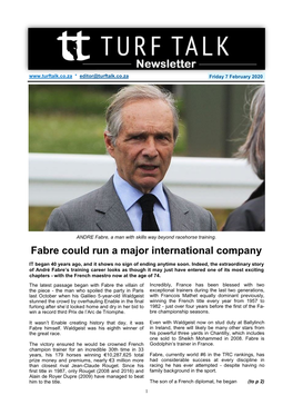 Fabre Could Run a Major International Company