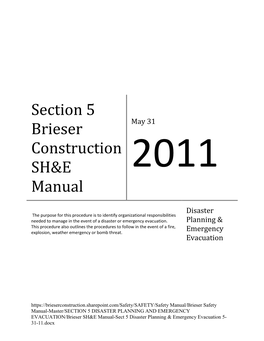 Brieser SHE Manual-Sect-5 Disaster Planning Emergency Evacuation-5