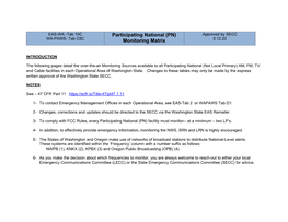 Participating National (PN) Monitoring Matrix