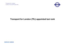 Tfl Appointed Taxi Ranks